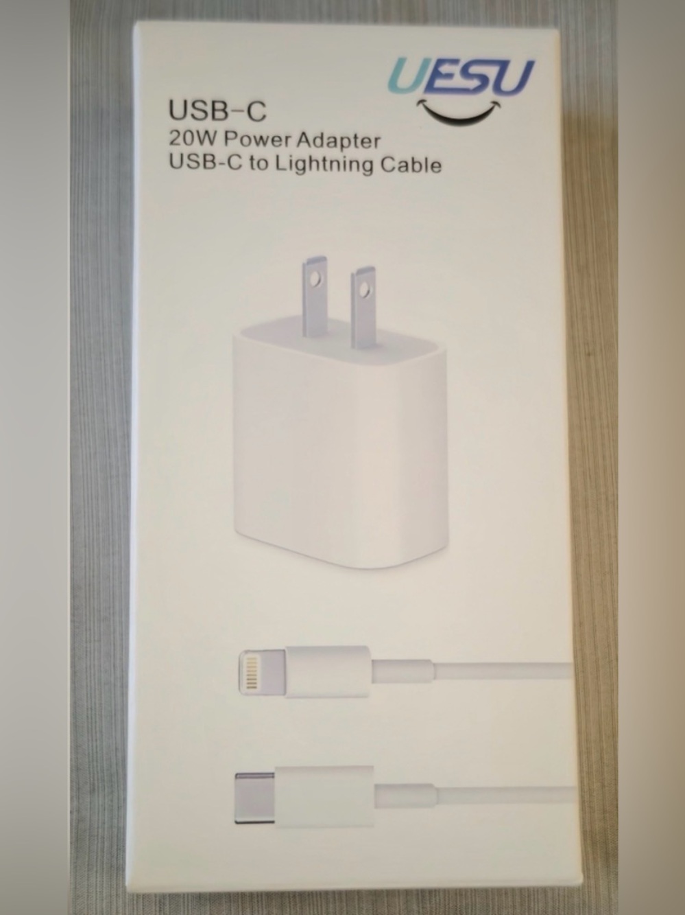 NIB 6FT-USB-C to Lightning Cable With LIGHTENING FAST POWER ADAPTER BLOCK